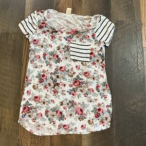 Brenda's Floral and Stripes Top Women's Size Small